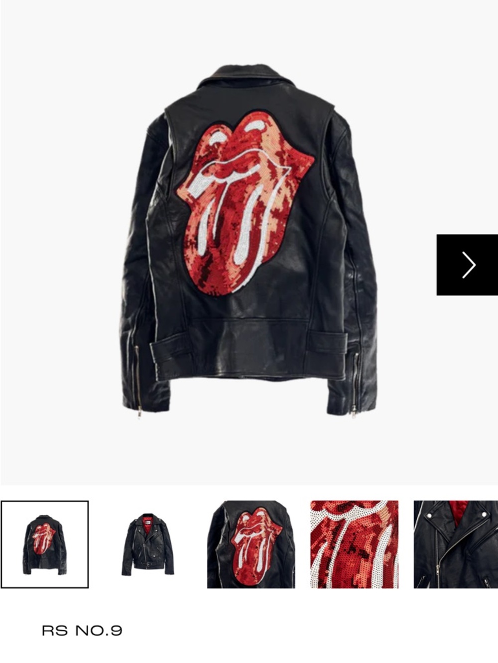 Men's Leather Jacket with Red Quilted Lining - Rolling Stones - Picture 9 of 9